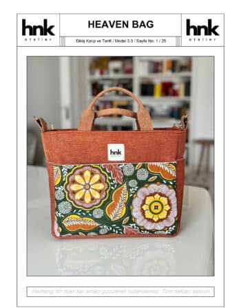 Heaven Bag dikiş kalıbı pdf dijital ürün HNK Atelier 30x25x12 cm