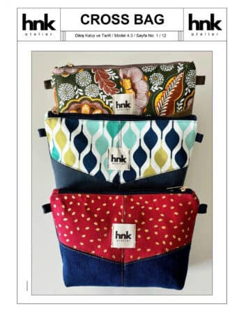 Cross bag dikiş kalıbı pdf dijital ürün 17x6 cm HNK Atelier