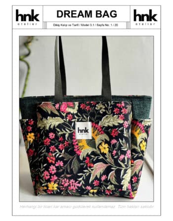 dream bag çanta dikiş kalıbı PDF dijital ürün HNK Atelier