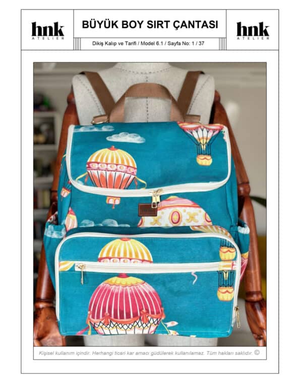 HNKatelier Model 6.1 Buyuk Boy Sirt Cantasi