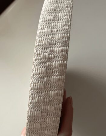 4 cm Desenli Pamuk Kolon Krem - Görsel 2