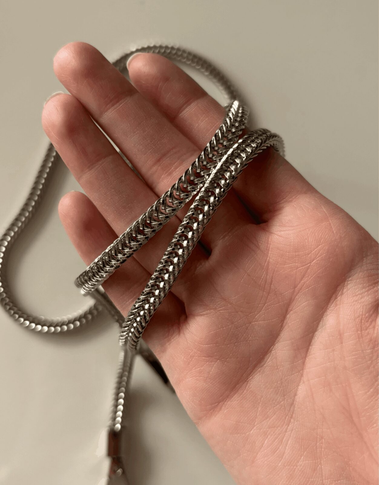 897 TL 120 cm 1. Kalite Hazır Zincir Sap Nikel - Görsel 3