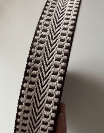 4 cm Desenlim Pamuk Kolon Kahverengi - Görsel 2