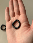 1.5 cm D Halka Mat Siyah