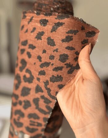 Leopar Desenli Pamuklu Gabardin Kumaş - Görsel 2