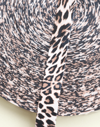 2 cm Suni Deri Leoparlı Biye