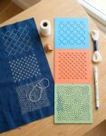 3'lü Sashiko Şablon Seti: Geleneksel Dalga ve Geometrik Desenler