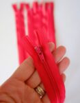 18 cm Hazır Fermuar Kırmızı - Cüzdan / Makyaj Çantası / Pantalon Fermuarı