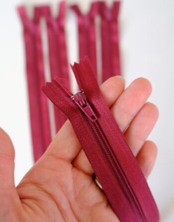 18 cm Hazır Fermuar Bordo - Cüzdan / Makyaj Çantası / Pantalon Fermuarı