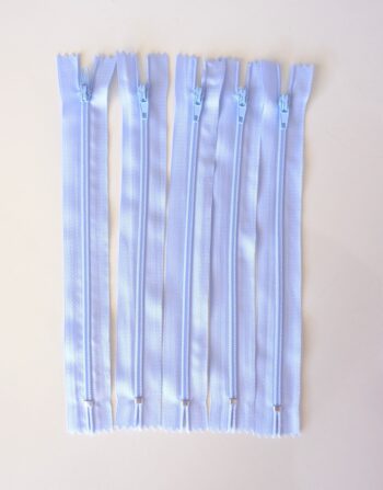 5’li 18 cm Hazır Fermuar Açık Mavi- Cüzdan / Makyaj Çantası / Pantalon Fermuarı