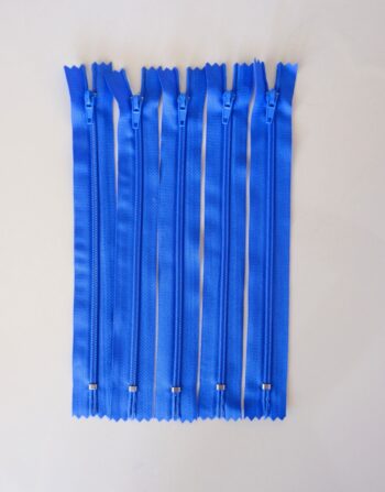5’li 18 cm Hazır Fermuar Mavi - Cüzdan / Makyaj Çantası / Pantalon Fermuarı