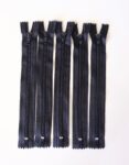 5’li 18 cm Hazır Fermuar Siyah - Cüzdan / Makyaj Çantası / Pantalon Fermuarı