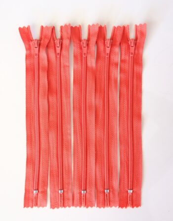 5’li 18 cm Hazır Fermuar Kiremit Rengi - Cüzdan / Makyaj Çantası / Pantalon Fermuarı
