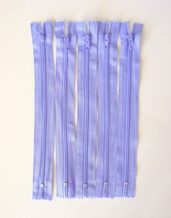 5’li 18 cm Hazır Fermuar Lila 2 - Cüzdan / Makyaj Çantası / Pantalon Fermuarı
