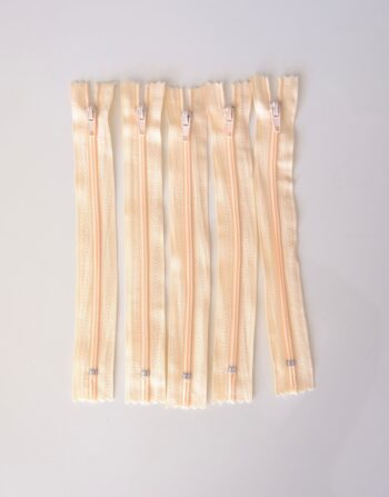 5’li 18 cm Hazır Fermuar Açık Sarı - Cüzdan / Makyaj Çantası / Pantalon Fermuarı